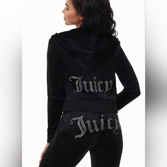 Juicy Couture Pants - Juicy Couture Velour Tracksuit Set, Zip Hoodie & Trackpant, Size M